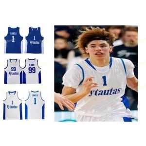 Sj NCAA College Lituanie Vytautas Basketballtrikot 1 LaMelo Ball 3 LiAngelo Ball 99 LaVar Ball individuell genäht