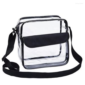 Akşam çantaları açık pvc omuz çanta ayarlanabilir uzun kayış rahat moda açık stil şeffaf crossbody paketi kadınlar