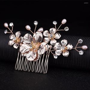 Headpieces The Bride Headdress Hand-made Pearl Claw Drill Insertion Comb Hair Access