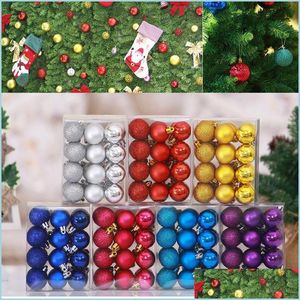 Party Decoration 24pcs/Lot 3CM Christmas Tree Ball Festival Gift Ornament Pendant Xmas Dekorationer f￶r hemdroppe leverans 2021 Mxhome DHWVL