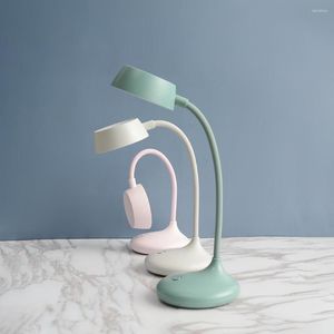 Lampade da tavolo Lampada da tavolo a LED con oscuramento continuo Ricaricabile Touch Flower Studente Camera da letto Luci intelligenti per soggiorno Arredamento nordico