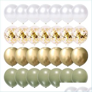 Party Decoration 1Set Balloons Eucalyptus Pearl White Gold Confetti Balloon Wedding Baby Shower Olive Green Birthday Decoratio Bdebag Dhyro