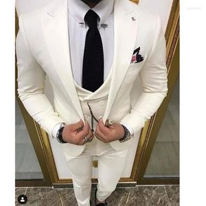 Men's Suits Men's & Blazers Ivory One Button Mens Blazer Groom Tuxedo Man Wedding Dress Suit Business Men Prom Costume Homme Jacket