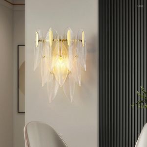 Wall Lamp Postmodern Creative Designer Exhibition Hall Coffee Shop Light Luxury Living Room Bedroom Dining Copper Glass