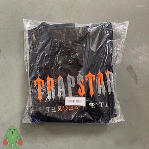 Men's T Shirts Men Women Trapstar T-shirts Summer Outfit Orange Grey Towel Embroidery Short Sleeve Couple Top Tee Set