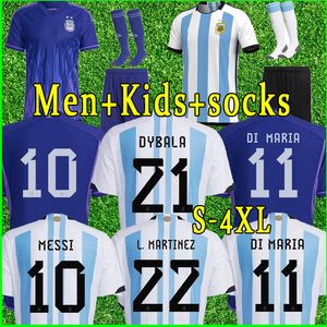 Fani gracza Argentyna piłkarska koszulka fioletowa domowe koszule piłkarskie Dybala lo Celso Maradona Men Kit Minofors Martinez Women Player Wersja