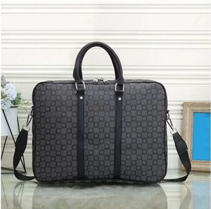 Luxury portfölj för män kvinnor affärsresor bärbar dator handväska rutig läder mode klassisk messenger väska man satchels flickor pojkar ryggsäckar