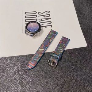 G Designers Brown L Flower Watch Band -rem för Samsung 20mm 22mm läder Smart klockor Ersättning med adapterkontakt