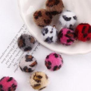 Pendant Necklaces Fashoin Leopard Printed Fur Ball Beads Charms DIY Jewelry Necklace Pendants 50PCs 20PCs Round 16MM Bracelet Floating Charm