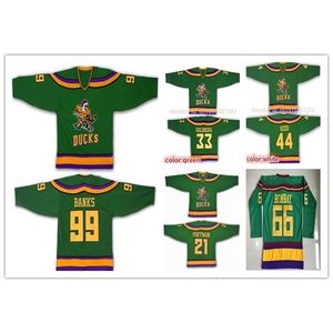 Wskt Stitched Vintage Mighty Movie 33 Greg Goldberg 44 Fulton Reed 99 Adam Banks 21 Dean Portman 66 Bombay 9 Kariya Jerseys Green