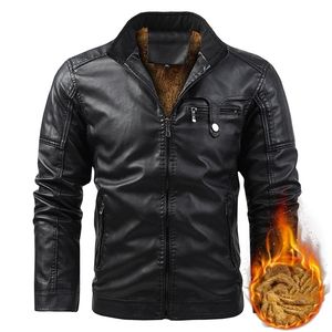 Men's Leather Faux Casual Design For Style Winter Jacket Men'S PU Black Brown Classic Vintage Plus Velvet Thick Warm Suede Coat 220922