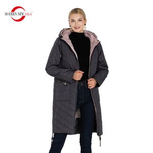 Women s Plus Size Outerwear Coats MODERN SAGA Quilted Long Jacket Autumn Cotton Padded Parka Overcoat Ladies 220922