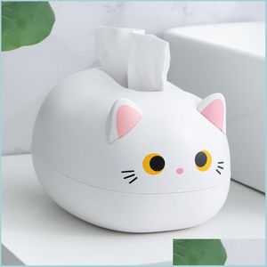 Caixas de lenços de papel guardanapos de gato de gato sortudo papel higiênico de desenho animado mtifuncional decoração de casa criativa de armazenamento de cozinha moderna gota mxhome dht0b