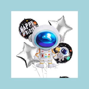 Party Decoration Spaceship Astronaut Foil Balloons For Kid Intelligence 5 PC Blast Off Birthday Space Rocket Drop Delivery 2 Yydhome Dhu0s