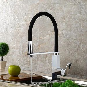 Kitchen Faucets Brushed Nickel Sink Faucet Swivel Pull Down Tap Mounted Deck Bathroom Cold Water Mixer