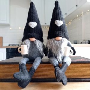 Coffee Bar Decor Gnome Vassoio a più livelli Decorazioni fatte a mano Svedese Tomte Ornamenti Bambola di peluche PHJK2209