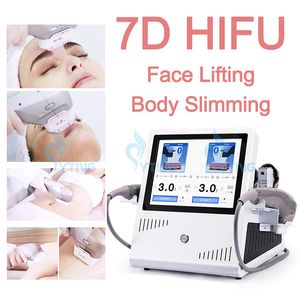 7d Hifu Facelifting -Maschine Hifu Gesichtsgerät Ultraschallkörperabschleife Formgebung Faltenentfernung Fettentferner Schönheit