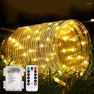Stringhe 50/100/150 LED Stringa di corda Luci per esterni Impermeabile Tubo cavo Filo di rame Lampada Striscia luminosa Giardino Albero di Natale Lampade per feste