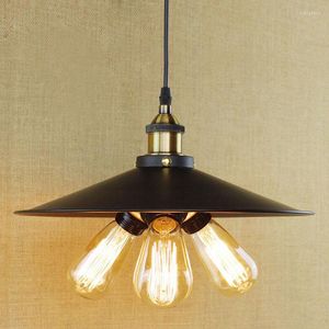 Kolye Lambalar Vintage Lights Endüstriyel Stil Edison ile Siyah Demir abajur Modern 3 Kafa Led Lamba Yemek Mutfak Odası