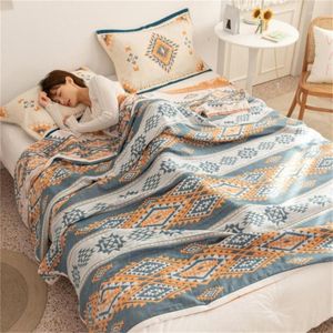 Decken ethnischer Stil werfen Decke Baumwoll Musselin Sofa Abdeckung gemütlicher Bett Couch Dekoration Chic Soft Outdoor Bohemian