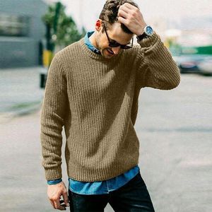Men s Sweaters Autumn Men Knit Sweater Solid Long Sleeve Crew Neck Pullovers Knitting Clothing Mens Winter Warm Jumper Fashion Loose