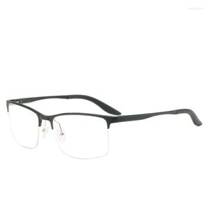Solglasögonramar Simvey Men Titanium Alloy Glasses Frame Clear Lens Half Optical Spectacle Myopia Eyewear Man