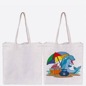 Sublimation Blank White Bag Thermal Transfer Linen Package with Handle Portable Shopping Bag B6