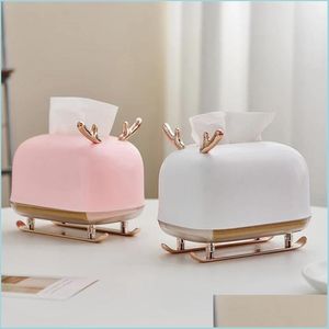 Tissue Boxes Napkins Box Paper Towel Dispenser Holder Plastic Deer Model Storage Napkin Case Desk Organizer Ornament Home Yydhhome Dhend