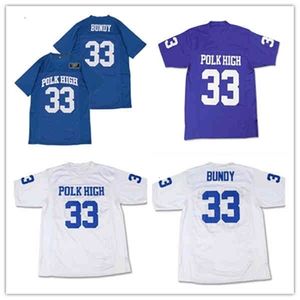 WSKT Men Al Bundy #33 Polk High Football Movie Jersey Full Stitched Braz White Purple Size S-4xl