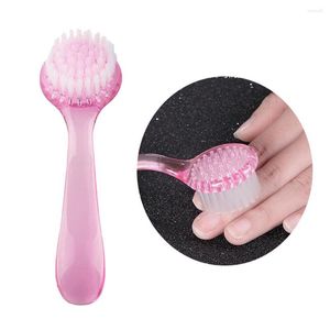 Spazzole per unghie chiodi in plastica spazzola per pulizia manico lungo polvere rimuovere gli strumenti di pedicure manicure casuali