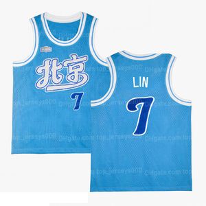 Jeremy Lin #7 Pekin Basketbol Formaları Linsanity Linshuhao Jersey Blue Herhangi Bir İsim Numarası