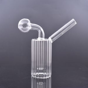 Mini fumando tubo de tubo de vidro queimador de petr￳leo Bongo Mini Bubbler Dab Oil Plata