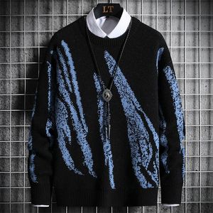 Men s Sweaters For Designed Pattern Crew Knitted Sweater Casual O neck Jumpers Hip Hop Autumn Winter Warm Pullovers Slim Fit