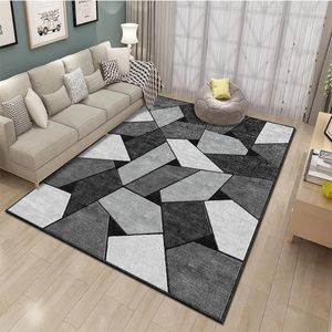 Carpets Nordic Geometric Carpet For Living Room Black White Rectangle Simple Non Slip Area Rugs 120x160 Home Decor Floor Entrance