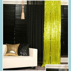 Dekoracja imprezy Tła kurtyna 2 panele Lime Zielona 2ftx3ft Wszystkiego najlepszego z okazji urodzin PO TŁUDNIE DEKORT HOME Light Purple Sequin Packing2010 Dhxue