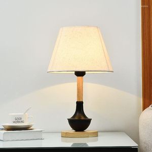 Lâmpadas de mesa Odiff Simples Nordic Quarto Lâmpada de cabeceira Sala de estar Estudo de madeira Casamento LED Luz quente Proteção para os olhos Amamentação