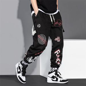 Men's Pants HipHop Jogger Black Harem Overalls MultiPocket Ribbon Sports Streetwear Casual 220922