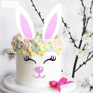 Festive Supplies 1Set Sleeping Ear Cake Toppers Easter Decoration Baby Shower Wedding Birthday Party Baking Decor