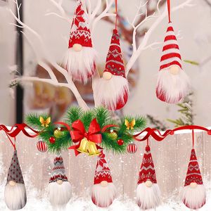 Floresta de lã de malha de natal DOLL HOMEM FACELO DOLO DE Feliz Natal Decoração de árvore para casa Ornamentos de natal pendurados pingentes Navidad