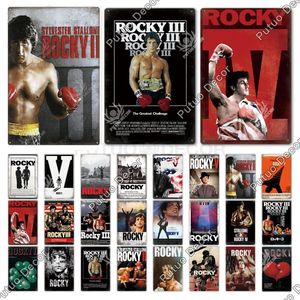 Знаменитые Rocky Men Metal Painting Знаки винтажные оловянные фильмы для плаката для бара клуба Клуб Клуб Домашний Театр Кещ