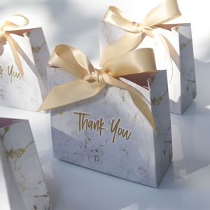 Gift Wrap High-quality Creative Grey Marble Wedding Favours Candy Boxes Paper Chocolate BoxesPackageGift Bag Box for Party Baby Shower 220921