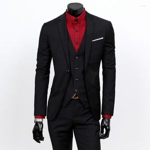 Men's Suits Men's Autumn And Winter Suit Three-piece Business Professional Jacket Wear Male Interview Gentleman