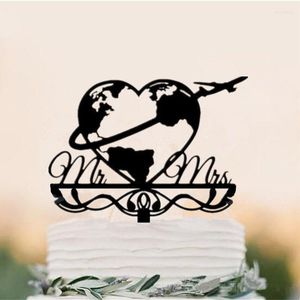 Party Supplies Design Wedding Cake Topper Bride Groom Travel Mrs For Decoration