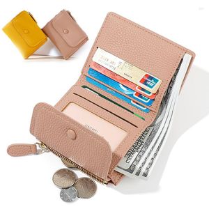 Wallets 2022 Women Fashion Leather Bifold Short Girls Card Holder Coin Pocket Female Luxury Designer Zipper Hasp PU Small Purse