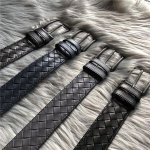 Bälten Herrbältet Cowhide Baby Fabric Classic Woven Simple High-End Alloy Buckle 2022 Spotgåvor för tillbehör