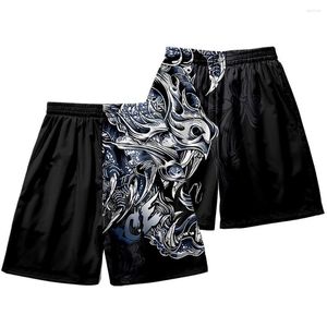 Men's Shorts Summer Japanese Style Male Streetwear Beach Casual Loose Sweatshorts Men Anime Elastic Waist Black Gym Plus Size