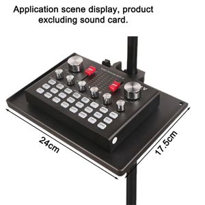 24x 17,5 cm Sound Card Tray Mobiltelefonstativ Kl￤mkl￤mma 1/4 tum g￤ngad levande mikrofonplaststativ passform f￶r stativf￤stet