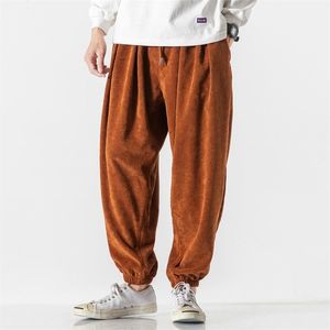 Cal￧a masculina Corduroy Corduro's Harem Pants Moda Menina jogando cal￧as de moletom Big Cotton Woman Woman Casual Streetwear Drop 5xl 220922