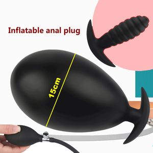 Giocattoli anali Pompa gonfiabile Plug anale Silicone Super Big Butt Plug Dildo Massaggiatore prostatico Estensore dell'ano Dilatatore Sexules Giocattolo per donne Uomo 220922