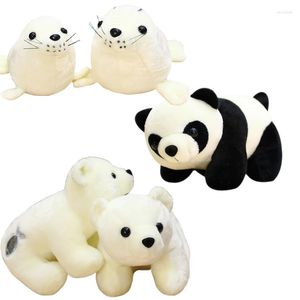 Yastık 1pcs Simülasyon Panda/Kutup Ayısı/Deniz Mühür Peluş Bebek Akvaryumu Aanimal Okul Çocukları Öğrenen Oyuncak Ateş Dekoru Dekor Doğum Günü Hediyeleri